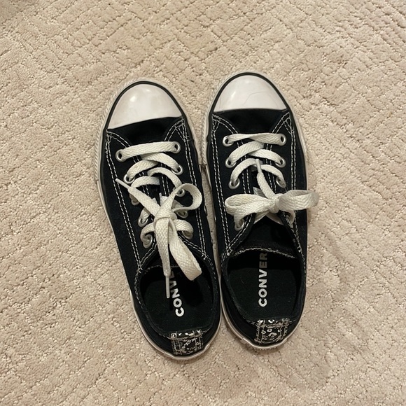 Converse Kids Chuck Taylor All Star Double Tongue Ox Big Girl's Shoes sz 13 - Picture 5 of 14